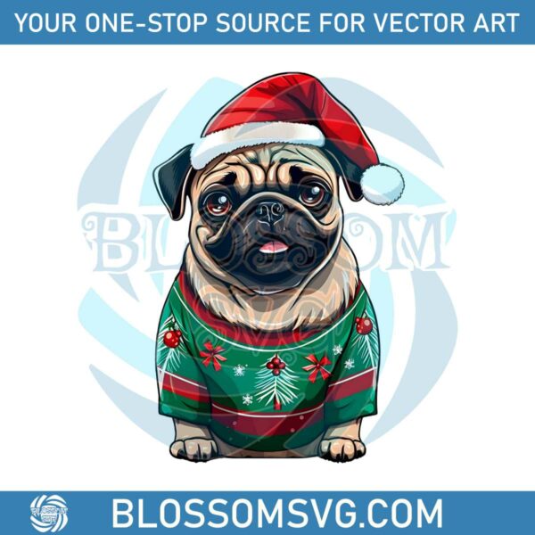 pug-christmas-lights-funny-dog-png-download-file