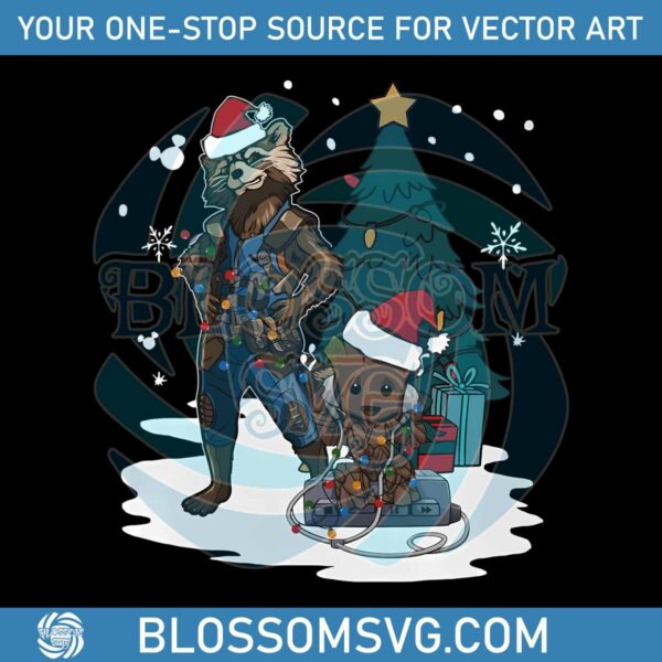 santa-baby-groot-and-rocket-christmas-png-download