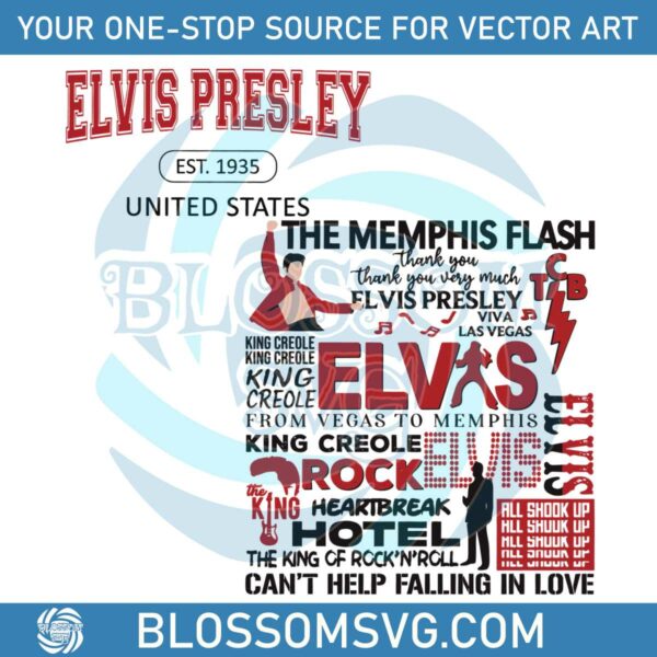 Elvis Presley Est 1935 The Memphis Flash SVG Cricut Files