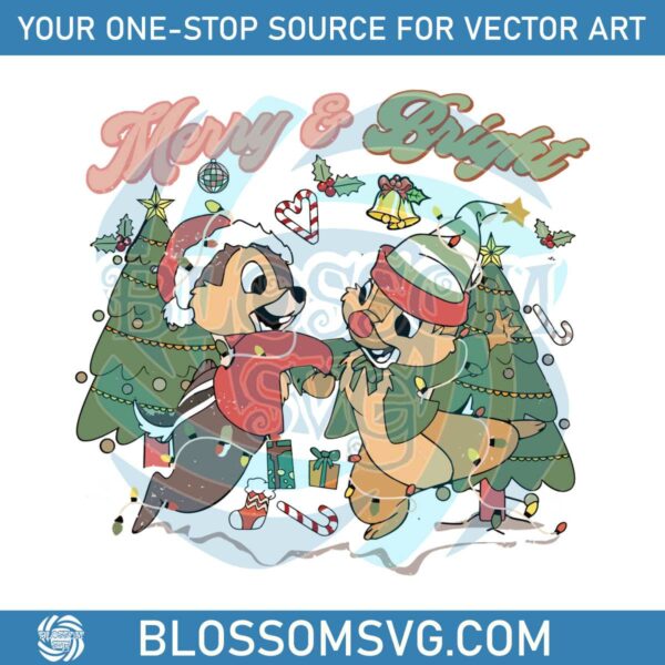 vintage-chip-and-dale-merry-and-bright-svg-design-file