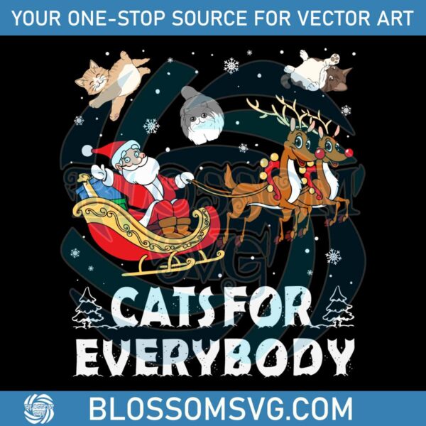 Cats For Everybody Santa With Reindeer Cat SVG Cricut Files