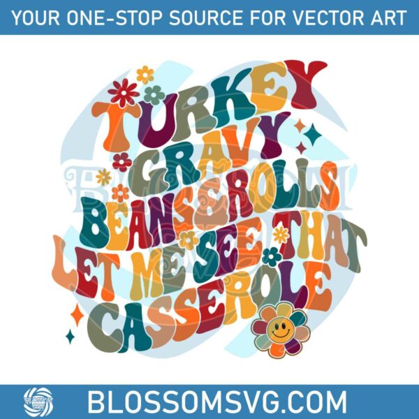 Turkey Gravy Beans and Rolls SVG Cutting Digital File