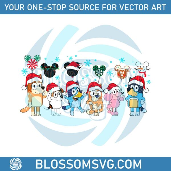 Bluey Characters Christmas Mickey Balloons SVG Cricut Files