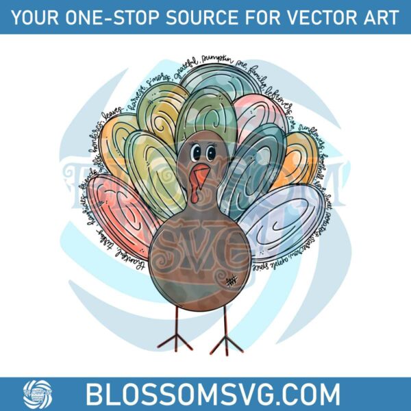 Cute Turkey Fall Thanksgiving PNG Sublimation Download