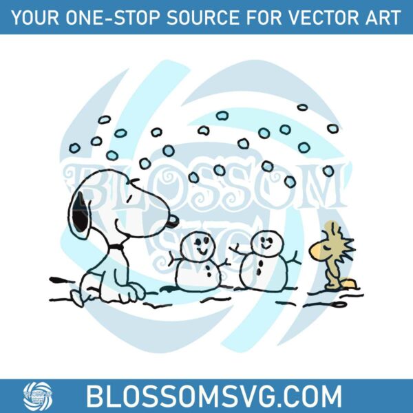 retro-snoopy-woodstock-snowman-svg-graphic-design-file