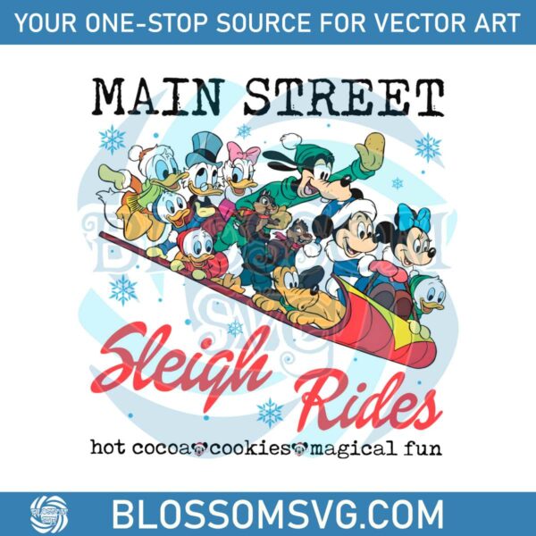 vintage-mickey-and-friends-main-street-sleigh-rides-png
