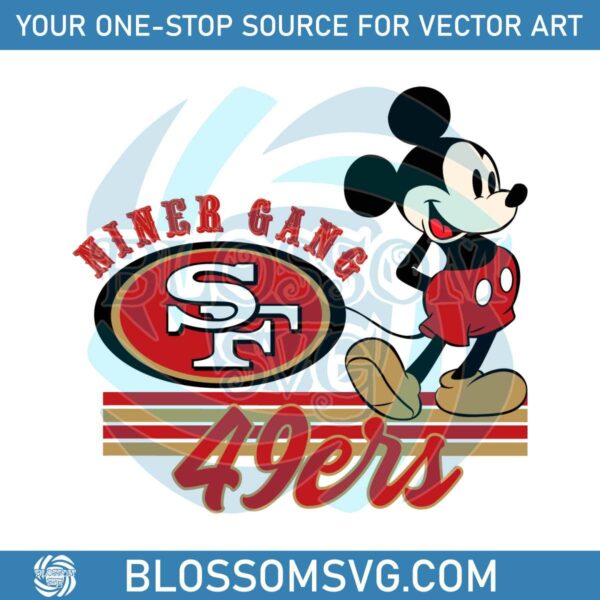 Mickey Mouse San Francisco 49ers Niner Gang SVG