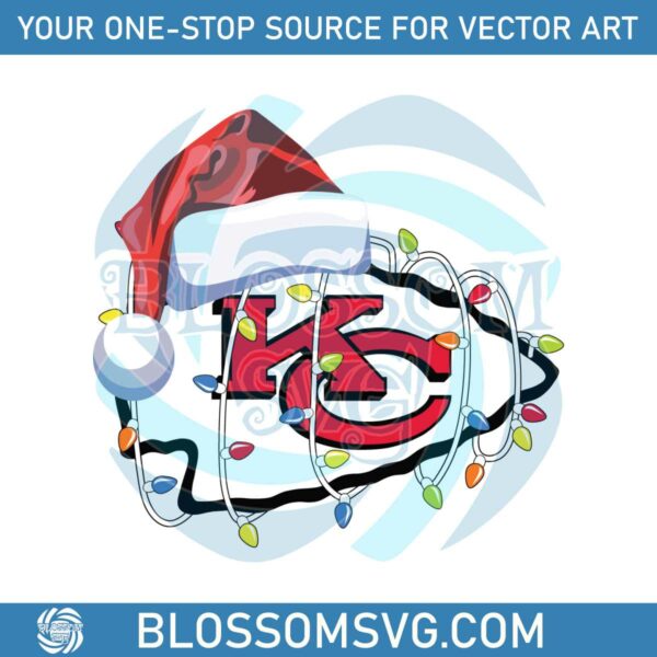 chiefs-with-santa-hat-and-christmas-light-svg