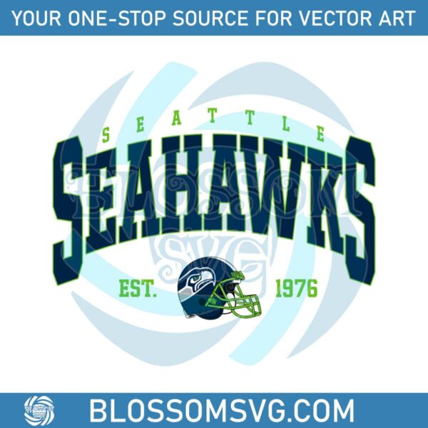 Vintage Seattle Seahawks 1976 Football SVG