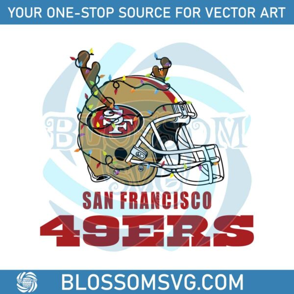 San Francisco 49ers Helmet Deer Antlers Svg Digital Download