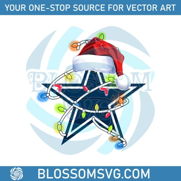 cowboys-with-santa-hat-and-christmas-light-png