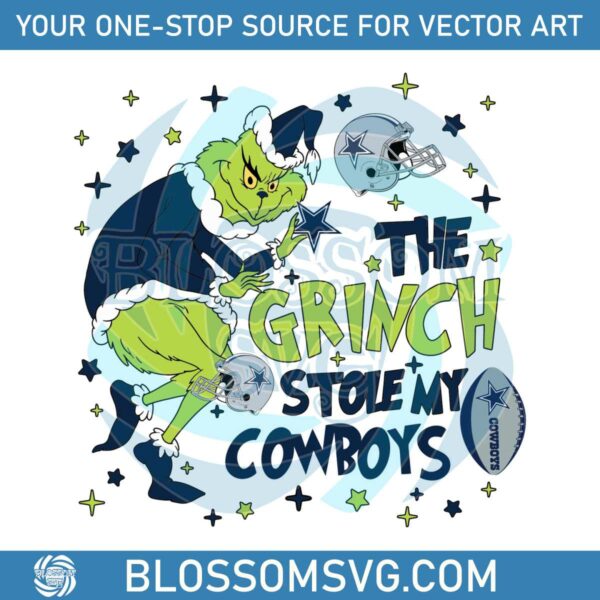 Funny Grinch Stole My Cowboys SVG