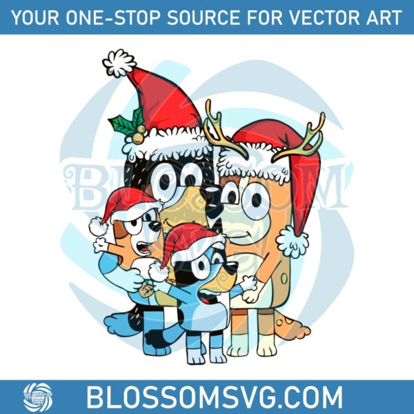 bluey-family-friends-merry-christmas-svg
