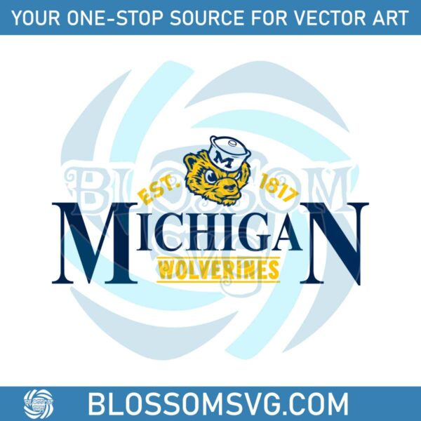 Vintage Michigan Wolverines NCAA Football Svg