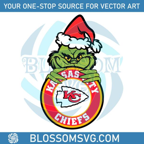 Funny Grinch Kansas City Chiefs Circle Logo SVG