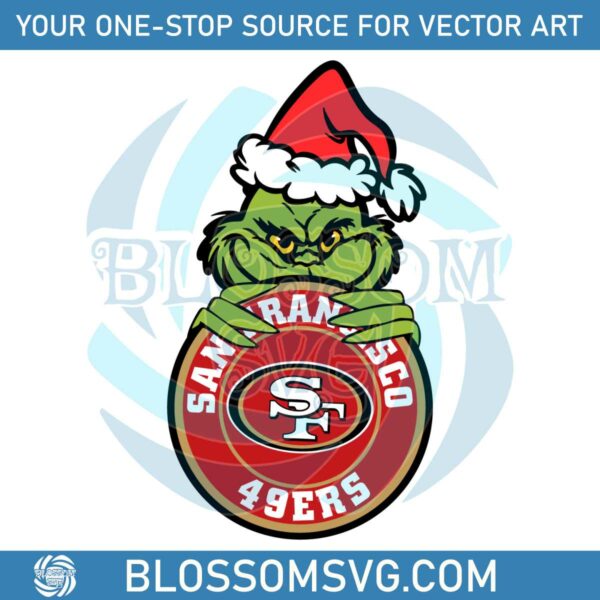 Funny Grinch San Francisco 49ers Logo SVG