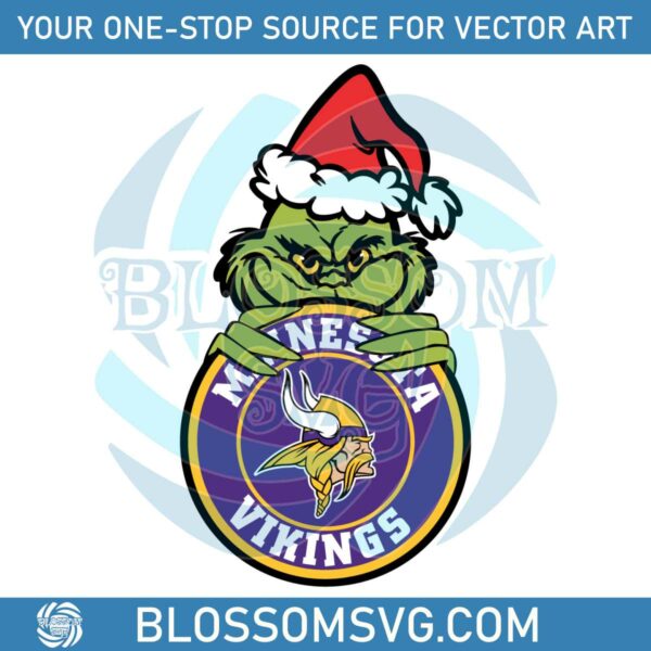 Funny Grinch Minnesota Vikings Circle Logo SVG