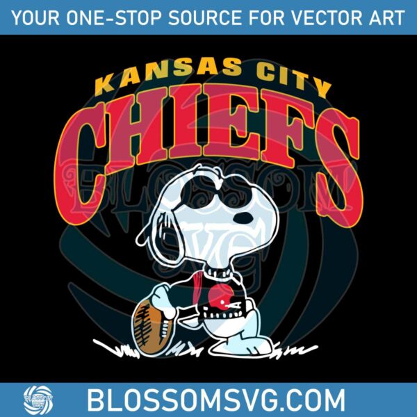 Vintage Snoopy Football Kansas City Chiefs SVG