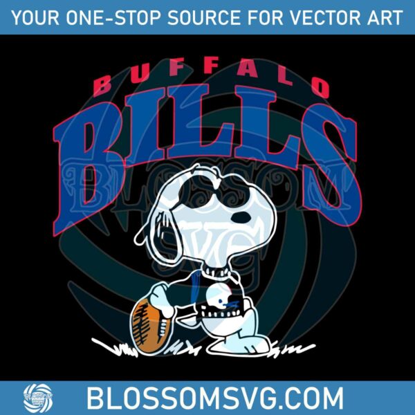 Vintage Snoopy Football Buffalo Bills SVG