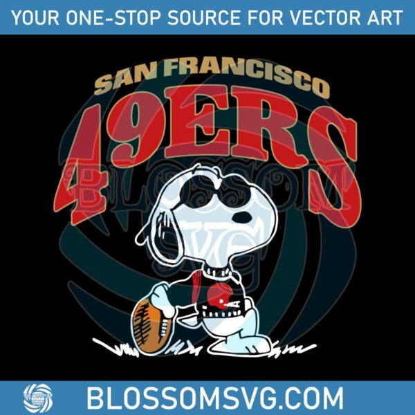 Vintage Snoopy Football San Francisco 49ers SVG