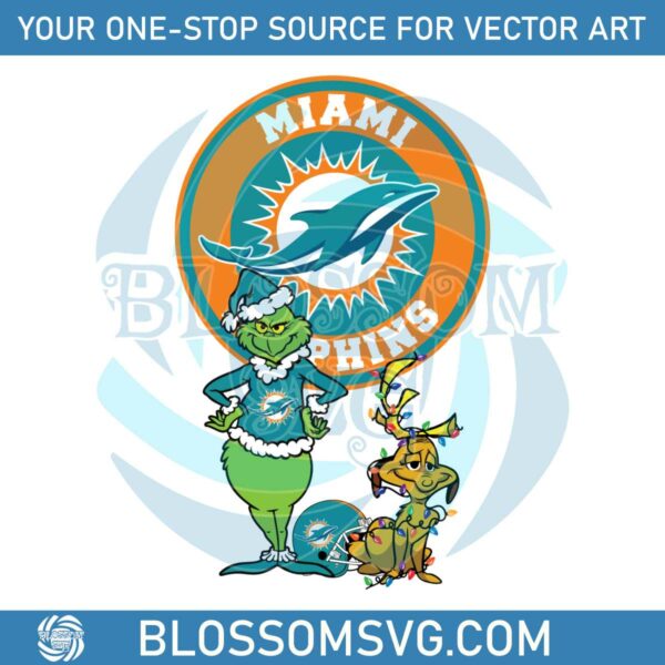 grinch-and-max-miami-dolphins-svg-digital-download