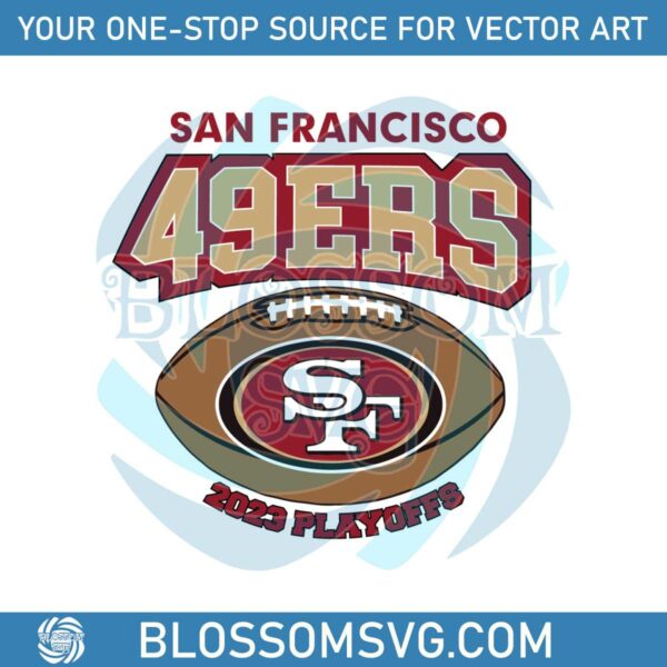 SF 49ers 2023 Playoffs NFL Football SVG