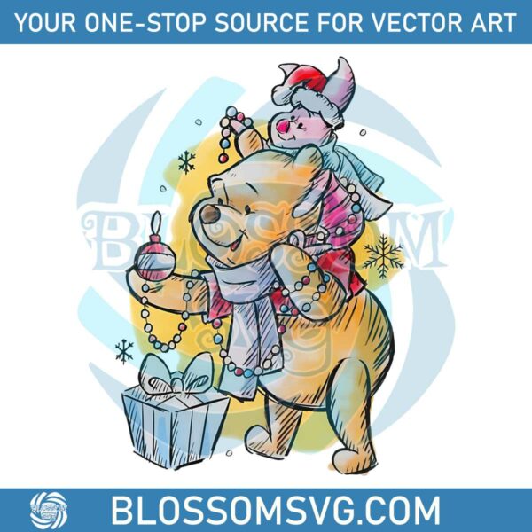 pooh-and-piglet-sketch-christmas-lights-png