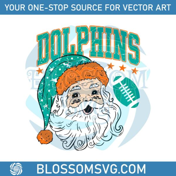 Miami Dolphins Santa Christmas SVG