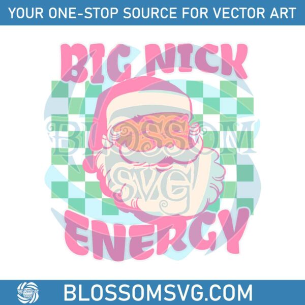 Santa Claus Big Nick Energy Checkerboard SVG