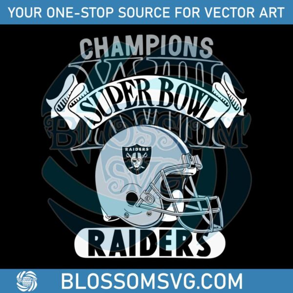 Las Vegas Raiders Super Bowl XVIII Champions SVG