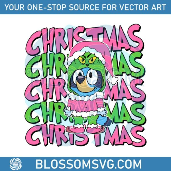 Bluey Christmas Grinch Vibe SVG