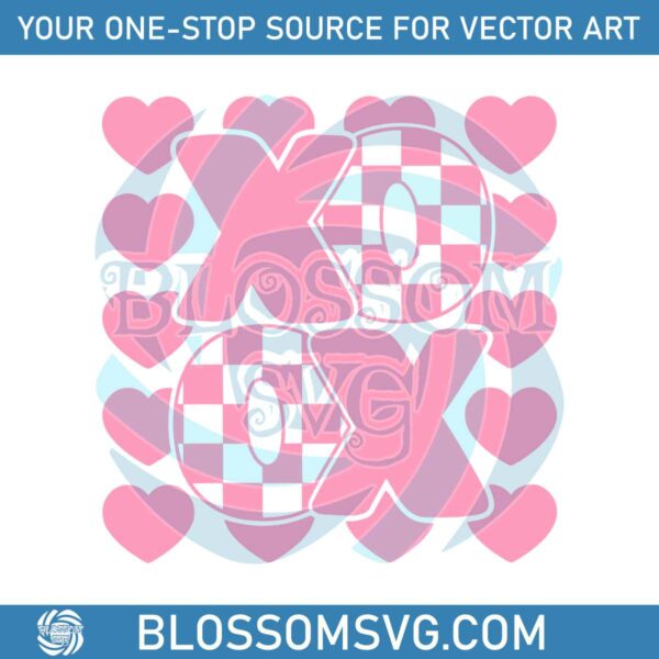 XOXO Checkered Valentines Day SVG
