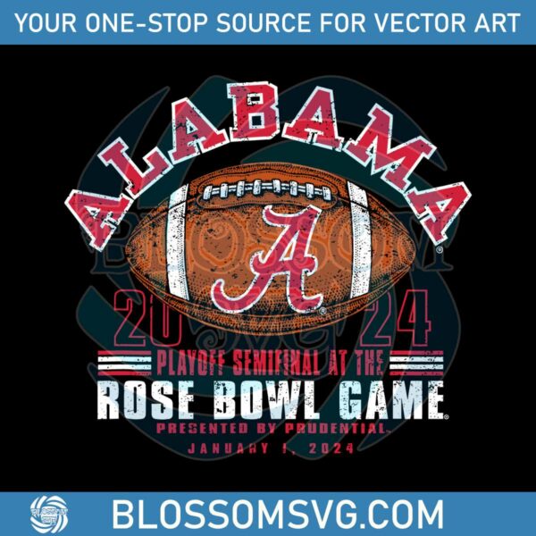 Alabama Crimson Tide Football Playoff Rose Bowl 2024 Svg