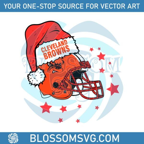 Cleveland Browns Helmet Santa Hat SVG