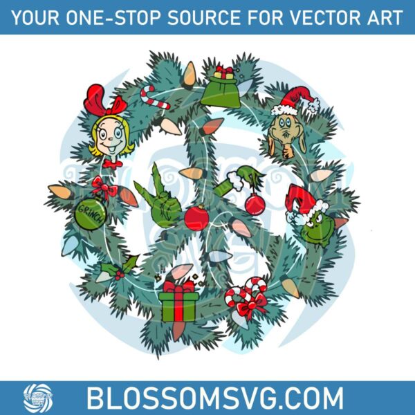 Christmas Wreath Grinch Friends SVG