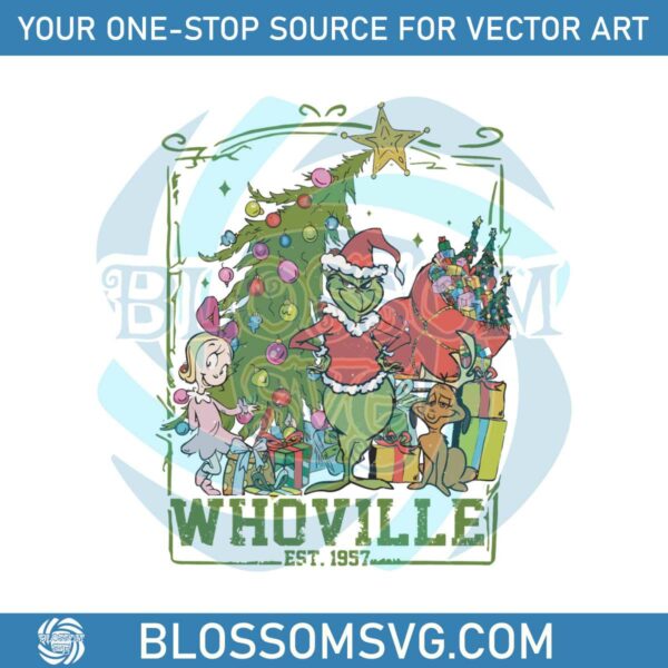 Whoville Vintage Grinch Christmas 1957 SVG