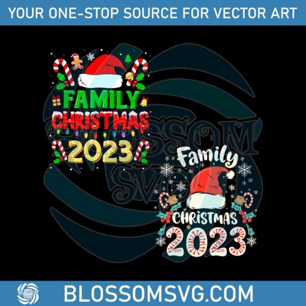 family-christmas-2023-santa-hat-svg