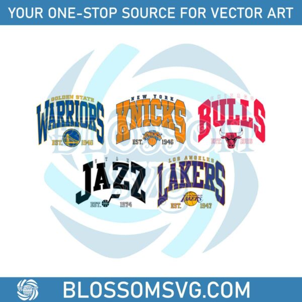 knicks-bulls-lakers-jazz-warriors-nba-svg-bundle