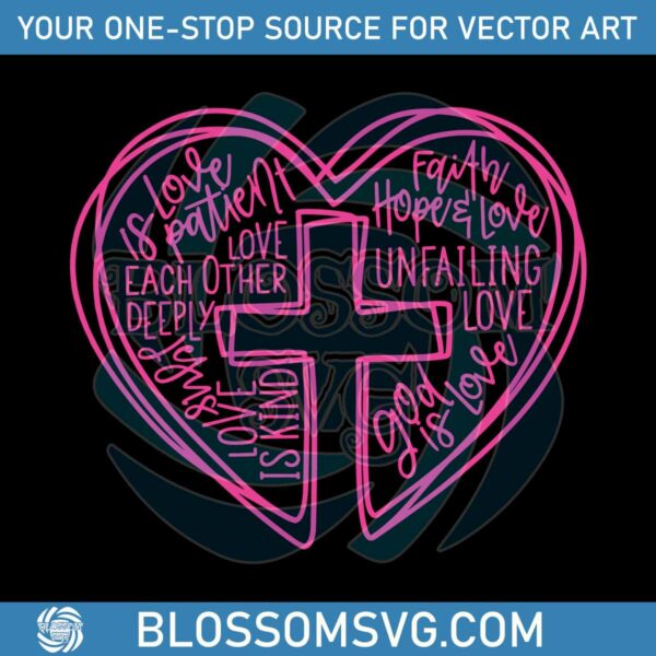 Faith Heart Religious Valentine SVG
