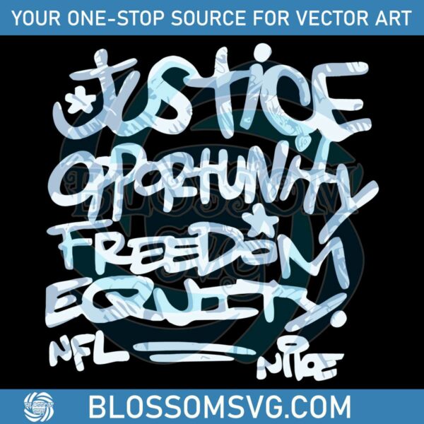 Justice Opportunity Freedom Equality NFL Mike Tomlin SVG