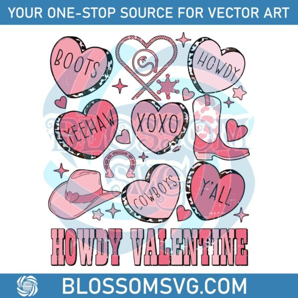 Howdy Valentine Yeehaw Cowboys Boots SVG
