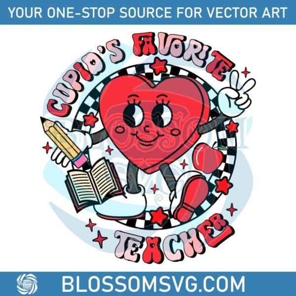 Cupids Favorite Teacher Heart SVG