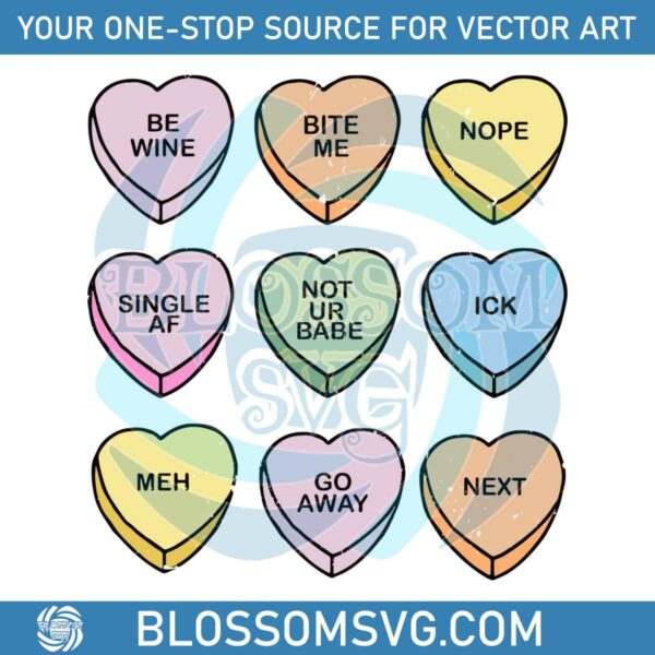 Be Wine Bite Me Candy Hearts Valentine SVG