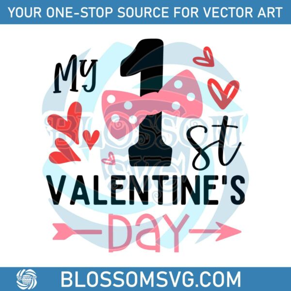 Groovy My 1st Valentines Day SVG