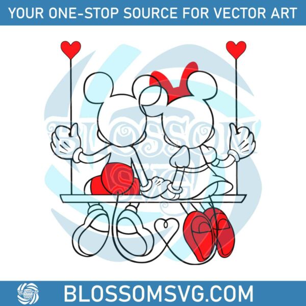 Disney Couple Valentine Mickey Minnie SVG