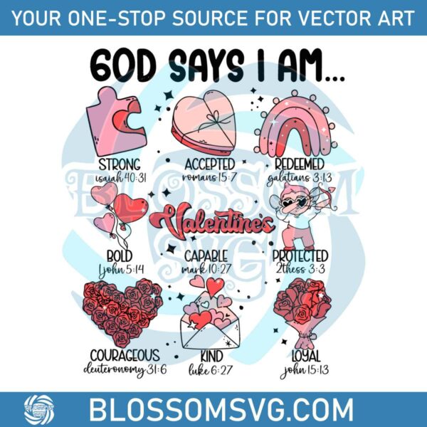Groovy God Says I Am Valentines SVG