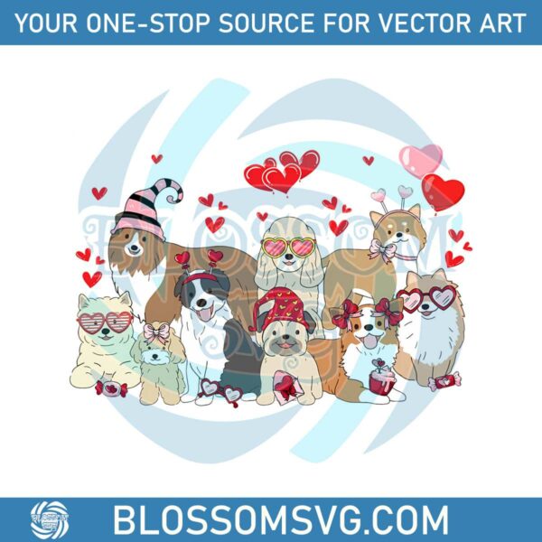 Valentines Day Dog Friends PNG
