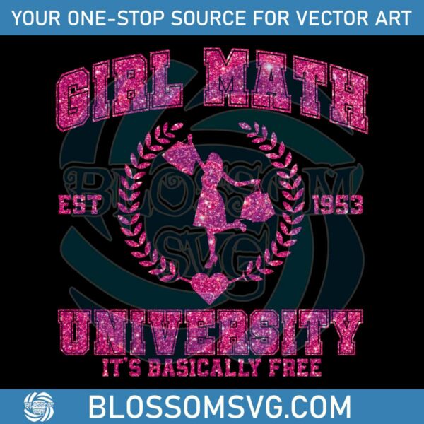 Glitter Girl Math University Valentine PNG