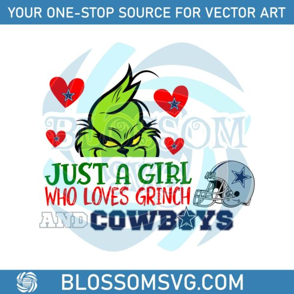 Just A Girl Who Loves Grinch And Cowboys SVG