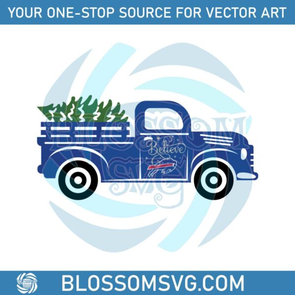 Christmas Tree Truck Believe Buffalo Bills SVG